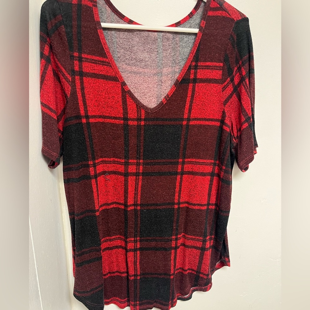 Red Plaid Tee